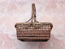 Load image into Gallery viewer, A small ( 12 x 8 cm ) ormolu mounted wicker work basket. French c 1860.
