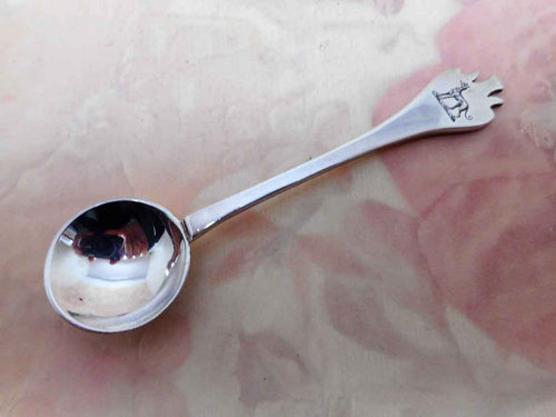 A Britannia standard silver mustard spoon.