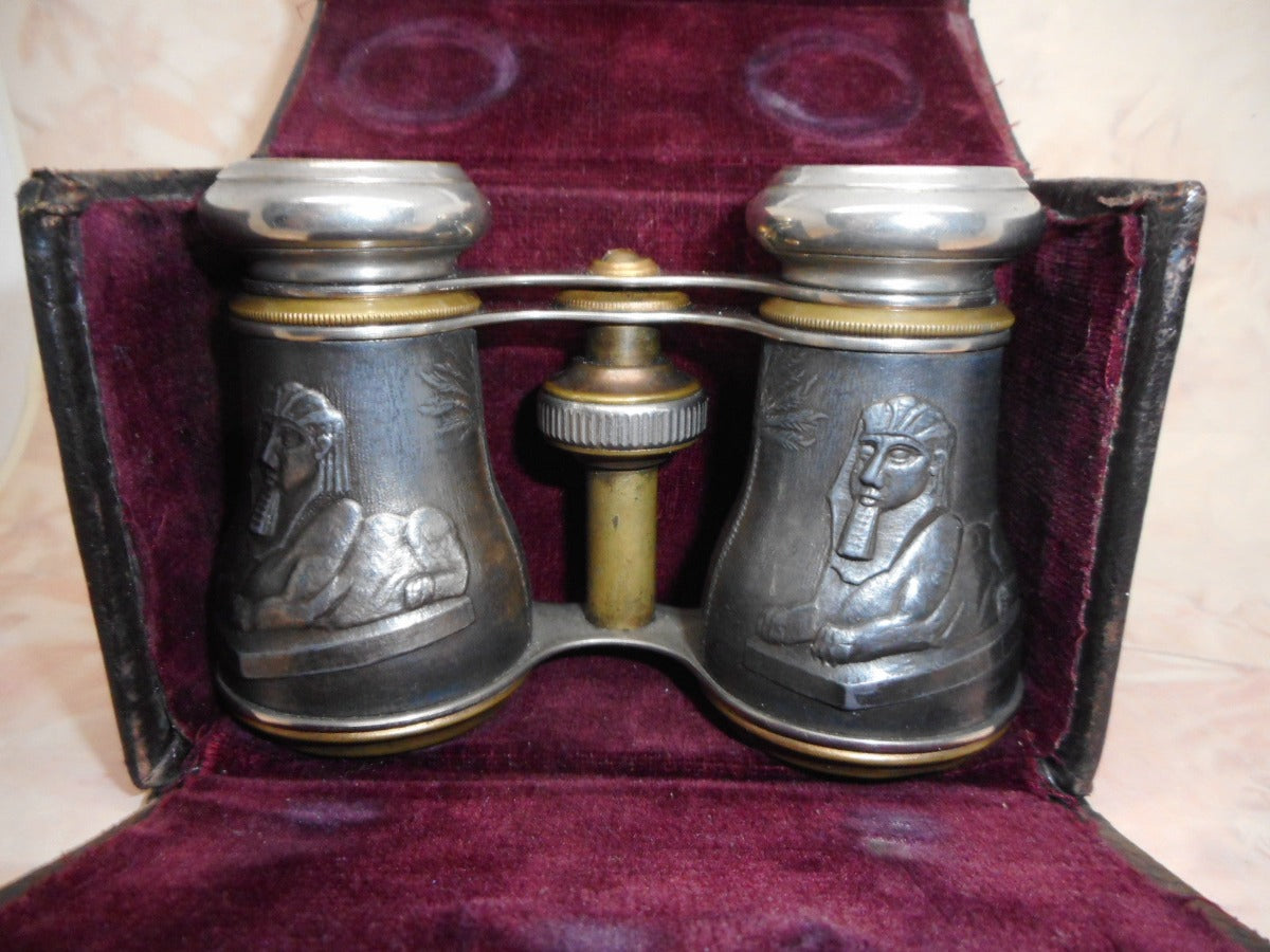 SOLD.........1920s sphinx binoculars / opera glasses decorated in the Egyptian style