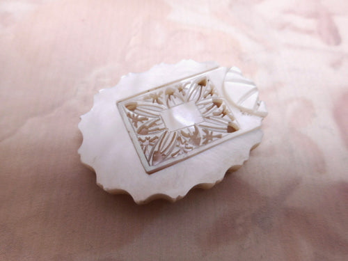 Antique pierced mother of pearl box.