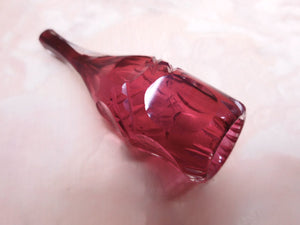 A novelty cranberry glass cheroot holder. 19th century