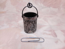 Load image into Gallery viewer, An engraved 19th century steel thimble bucket from a chatelaine. 
