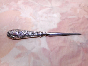 A silver handled stiletto /awl. c 1900