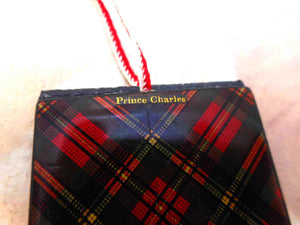 A Tartan Ware needle case in the form of a book . Prince Charles tartan. c 1860