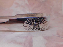 Load image into Gallery viewer, Newcastle hall marked silver sugar tongs. 1867 JW maker.
