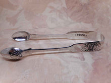 Load image into Gallery viewer, Antique silver sugar tongs. Newcastle 1867
