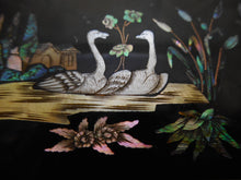 Load image into Gallery viewer, A lacquer note book with swan inlay. French. c 1850
