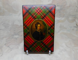 A Tartan ware visiting card case. Mary Queen of Scots. c 1850