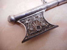 Load image into Gallery viewer, A silver filigree knitting needle protector.  c 1870 European.
