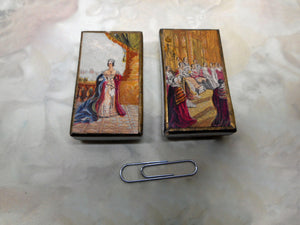 Two Baxter print needle packet boxes. Regal Set. c 1850