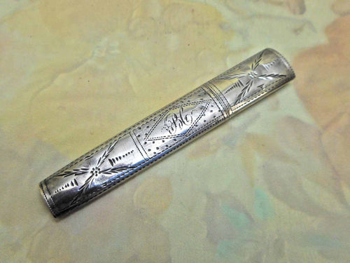 A Georgian silver bodkin case. c 1800  Samuel Pemberton maker.