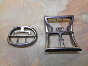 SOLD…..Two Georgian paste set buckles. c 1800