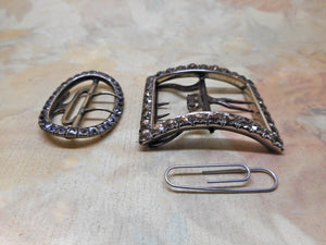 SOLD…..Two Georgian paste set buckles. c 1800