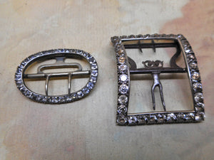 SOLD…..Two Georgian paste set buckles. c 1800