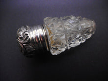 Load image into Gallery viewer, A small cut glass scent bottle with silver lid. HM. 1909.
