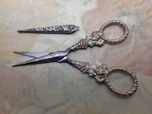 Load image into Gallery viewer, SOLD……….A pair of antique silver scissors. c1830 Snake handles.
