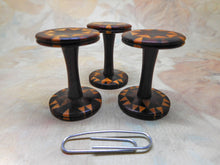 Load image into Gallery viewer, Three double ended Tunbridge Ware spools / cotton reels.  c 1840
