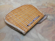 Load image into Gallery viewer, SOLD……An unusual needle case worked in straw bound with leather. 19thc
