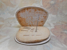 Load image into Gallery viewer, SOLD……An unusual needle case worked in straw bound with leather. 19thc
