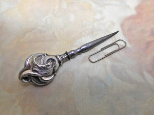 A silver handled stiletto / awl.  Austrian. c 1860-1870