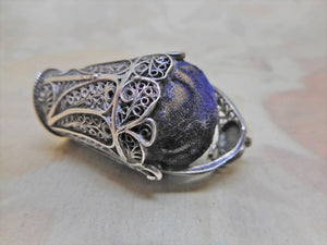 SOLD…….A silver filigree basket pin cushion. c 1800