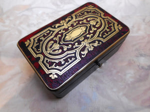 A Boulle box with tortoiseshell and brass inlay. French c1870