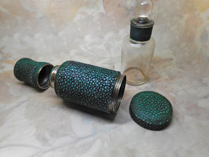 SOLD……A large scent bottle in a shagreen case. c 1920