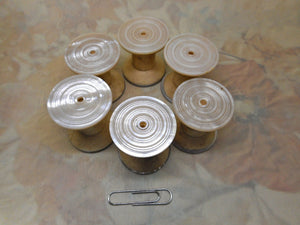 6 rare early bone cotton reels / spools. c 1830