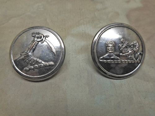Two old silver-plated livery buttons.