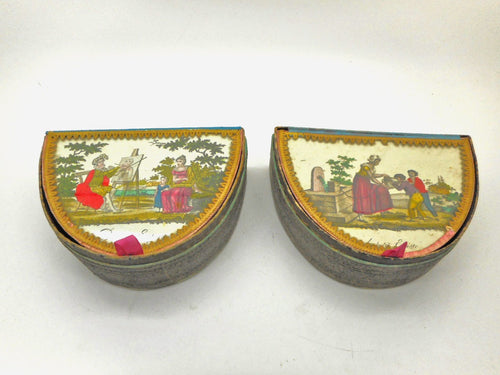 A pair of French candy / chocolate boxes. 19thc