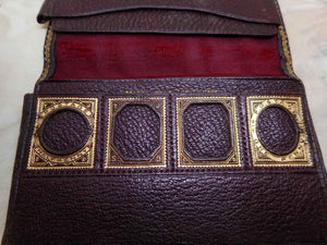 SOLD…..An interesting Victorian leather stamp case. c 1880