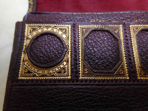 SOLD…..An interesting Victorian leather stamp case. c 1880