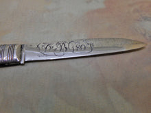 Load image into Gallery viewer, SOLD.............A silver bladed mother of pearl folding fruit knife. Engraved 1807.
