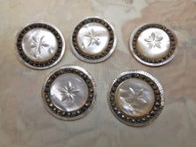 Load image into Gallery viewer, Five steel studded pearl buttons. 19thc
