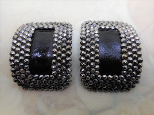 A pair of small steel shoe buckles. Late 19th century.