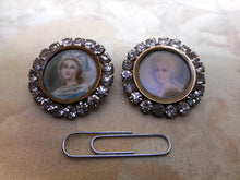 Load image into Gallery viewer, A pair of French paste set buttons. Late 19thv
