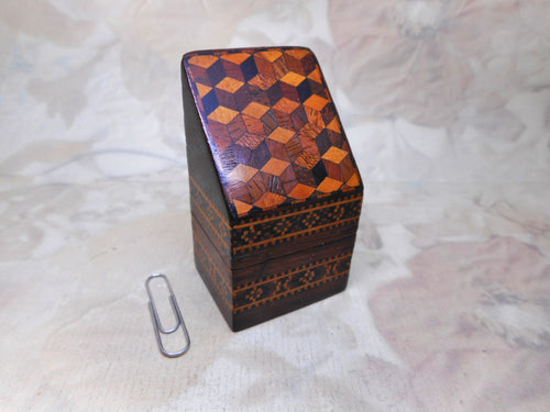 A Tunbridge Ware needle packet box c 1840