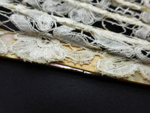 Load image into Gallery viewer, SOLD…….A lace fan with pearl sticks and hanging loop. 19thc
