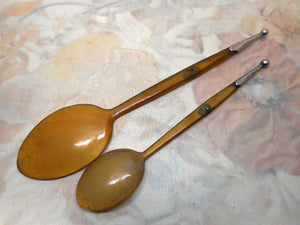 Two Scottish horn spoons. Mid 19th century