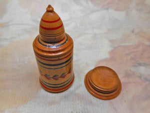 SOLD……A Painted Tunbridge Ware thimble case. c 1800