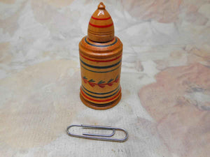 SOLD……A Painted Tunbridge Ware thimble case. c 1800