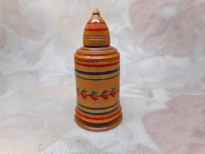 A Painted Tubridge Ware wooden thimble case. circa 1800