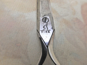 SOLD………Antique cut steel scissors. Pearson cutler 'Time' 19thc