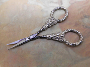 SOLD…….A small pair of silver handled scissors. c1840