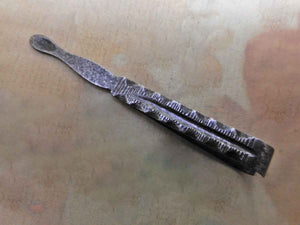 A cut steel earspoon / tweezer combination. c 1840