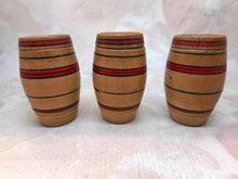 Load image into Gallery viewer, SOLD…..Three Painted Tunbridge Ware thread barrels. c 1800
