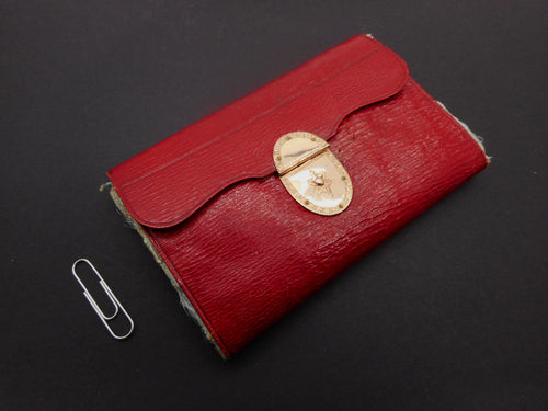 A Georgian red leather wallet for embroidery. c 1800