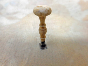 A miniature bone letter seal. French c 1860 Doll House.