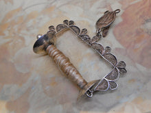 Load image into Gallery viewer, An antique silver filigree spool knave. Sewing tool.  19thc
