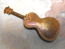 Load image into Gallery viewer, SOLD……An Avery style guitar shaped novelty brass needle case. 1878
